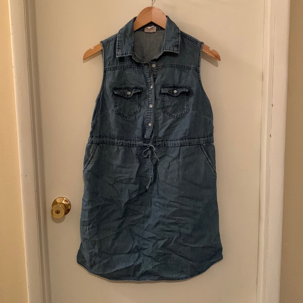 Mossimo Chambray Denim Sleeveless Collared Dress